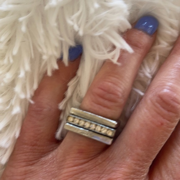 Three stackable GUESS rings faux diamond (not real diamond) see photos size 5.5 - Picture 2 of 7